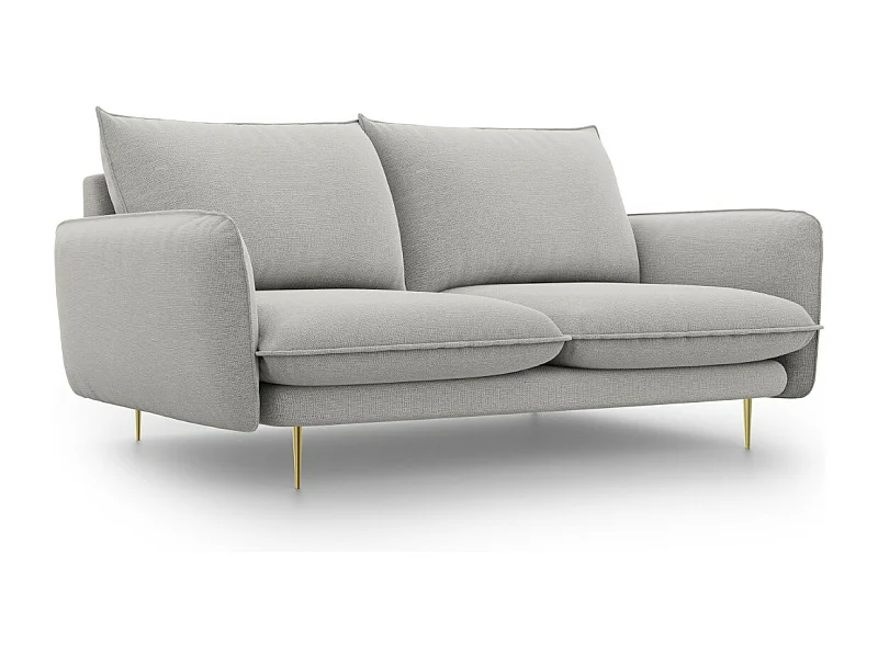 Cosmopolitan Design - Canapé "Vienna" 2 places en tissu structurel gris clair - 160x92x95cm