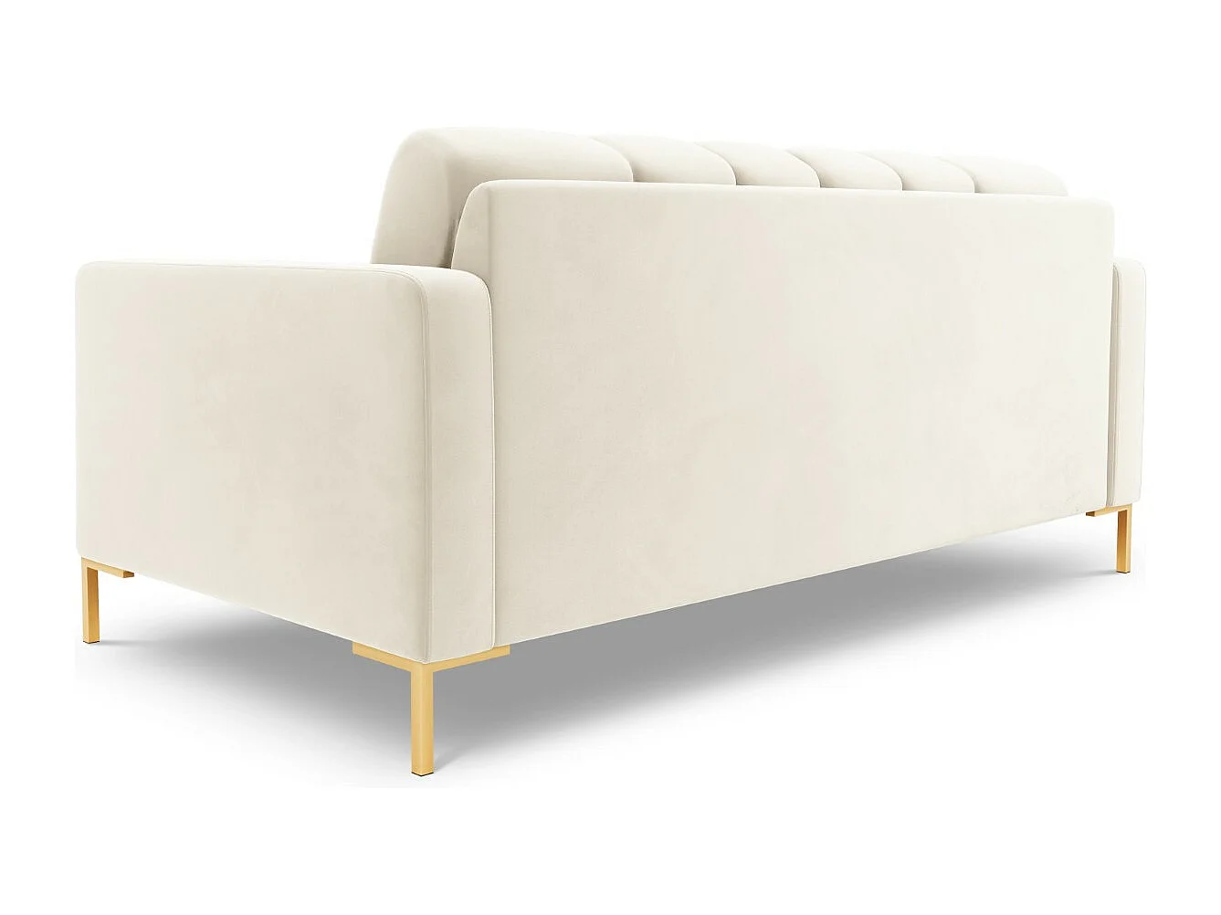 Cosmopolitan Design - Bank "Bali" 2 zitplaatsen, Flueel, Lichtbeige - 152x92x75cm