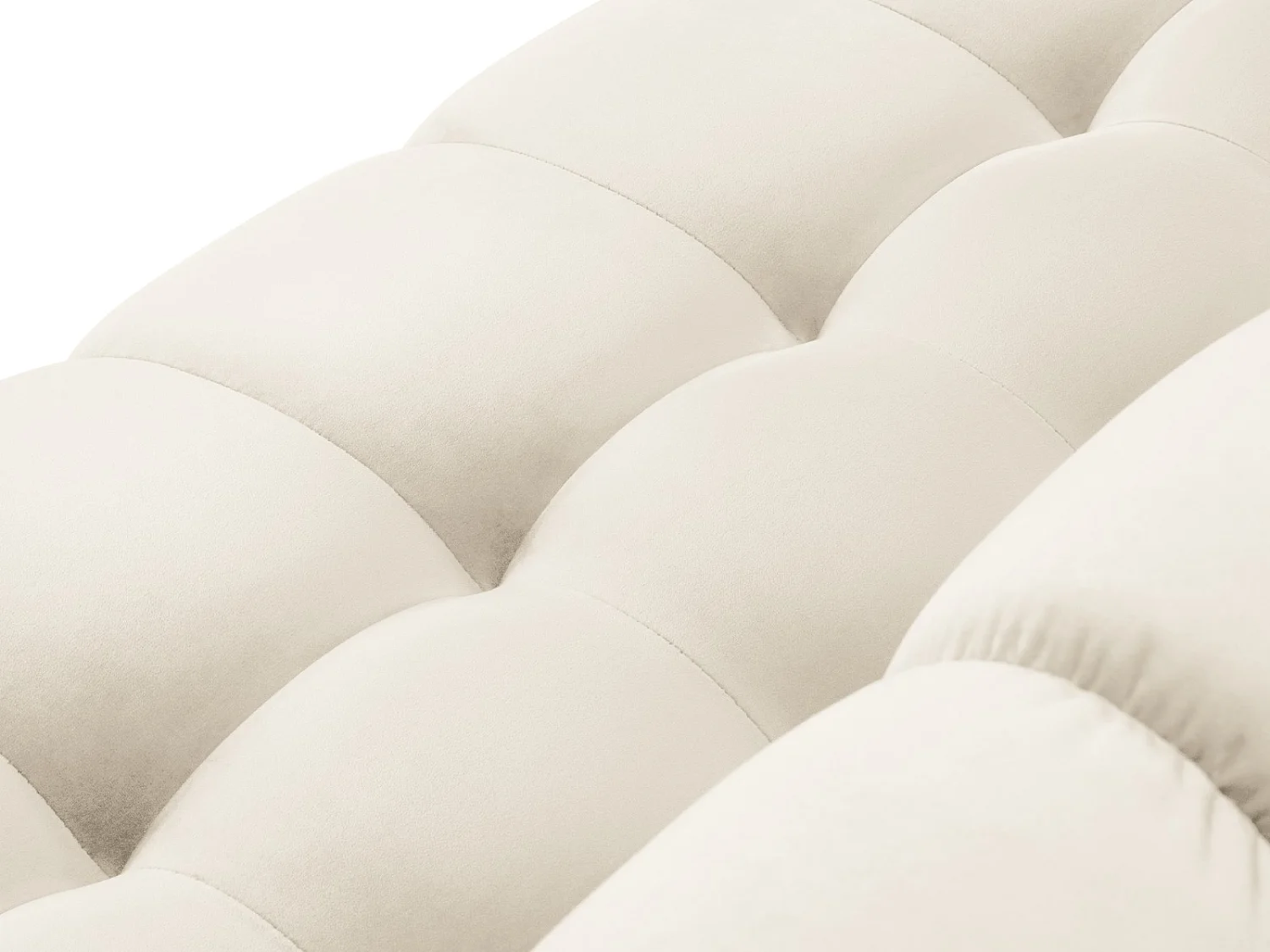 Cosmopolitan Design - Bank "Bali" 2 zitplaatsen, Flueel, Lichtbeige - 152x92x75cm