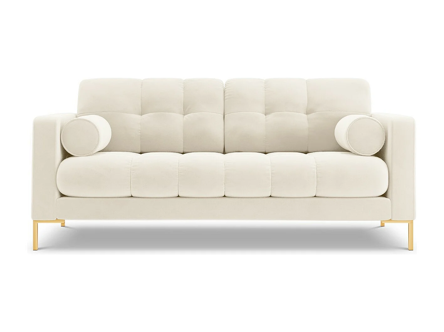 Cosmopolitan Design - Sofá "Bali" 2 lugares em veludo bege claro - 152x92x75cm