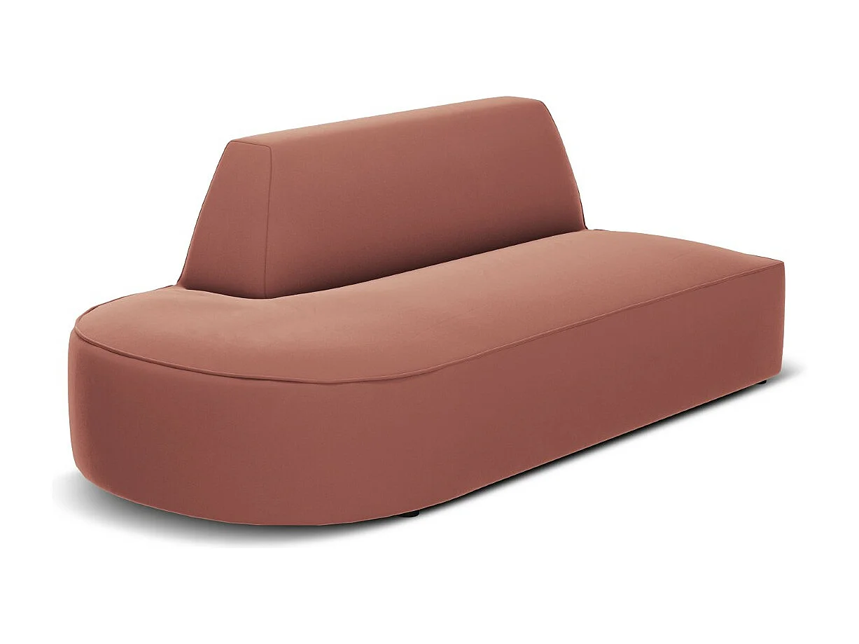 CXL by Christian Lacroix - Canapé modulable gauche "Charles" 2 places en velours rose - 181x93x69cm