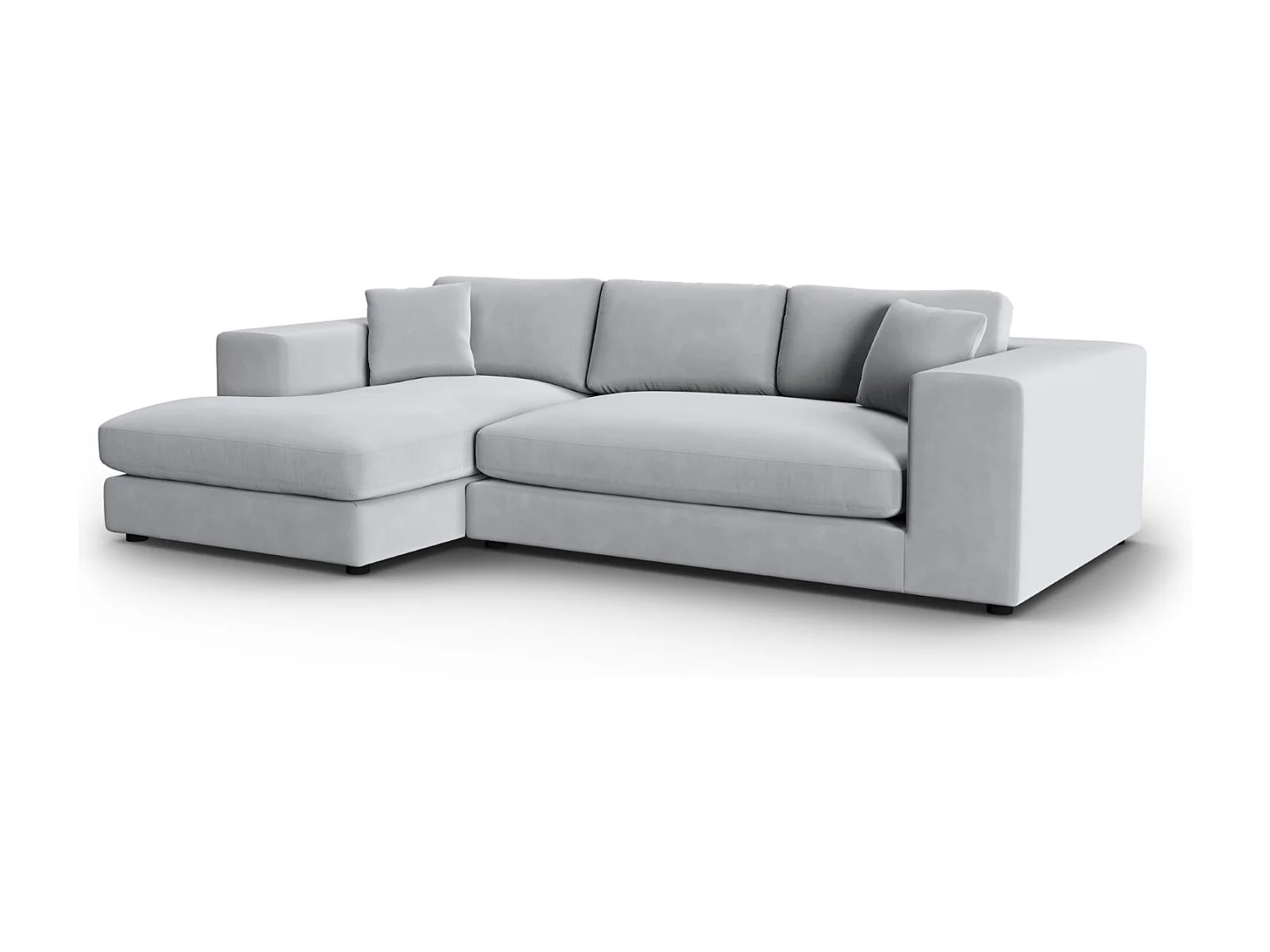 CXL by Christian Lacroix - Linker hoekbank "Tendance" 5 zitplaatsen, Flueel, Lichtgrijs - 282x174x72cm
