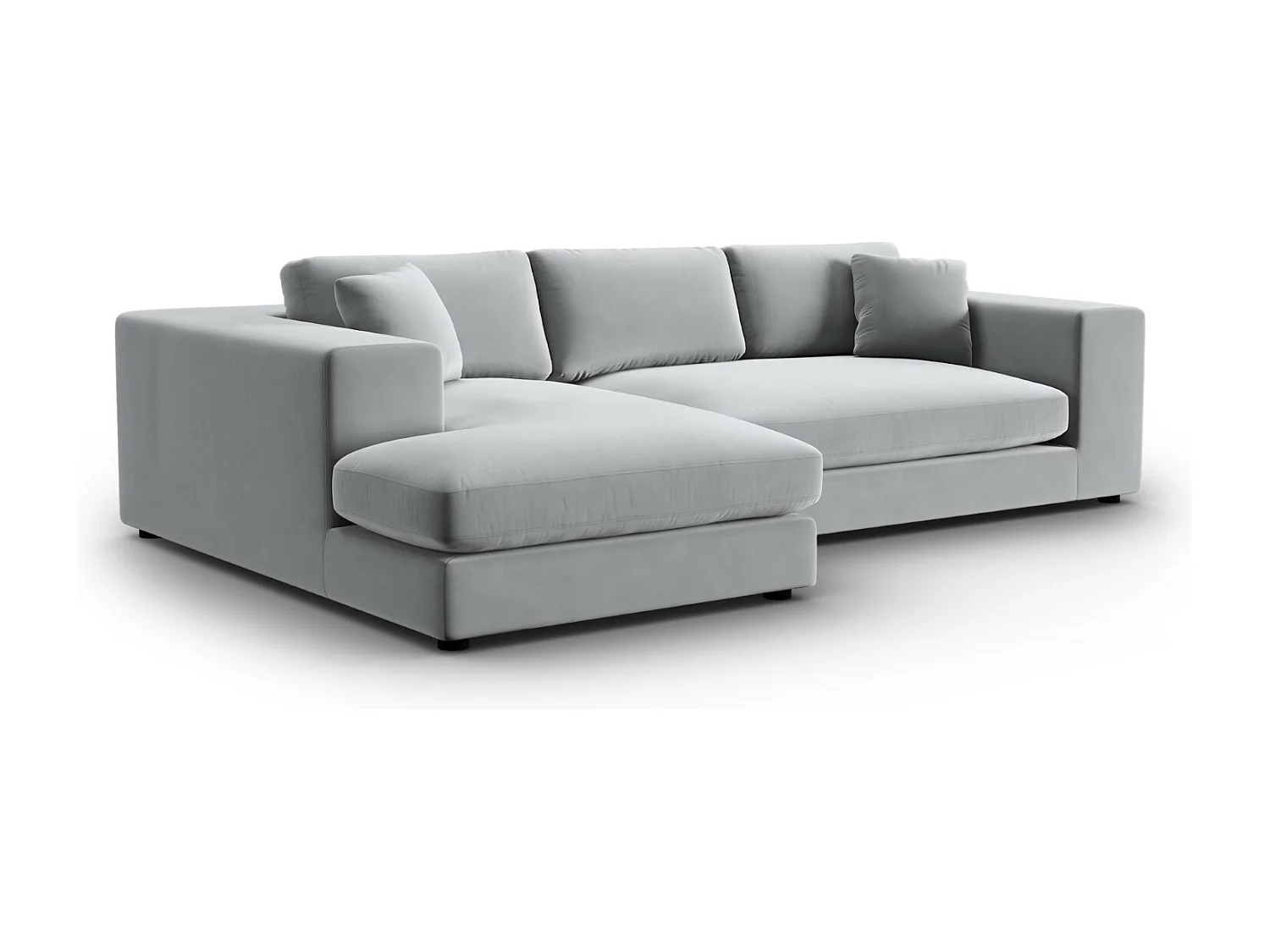 CXL by Christian Lacroix - Linker hoekbank "Tendance" 5 zitplaatsen, Flueel, Lichtgrijs - 282x174x72cm