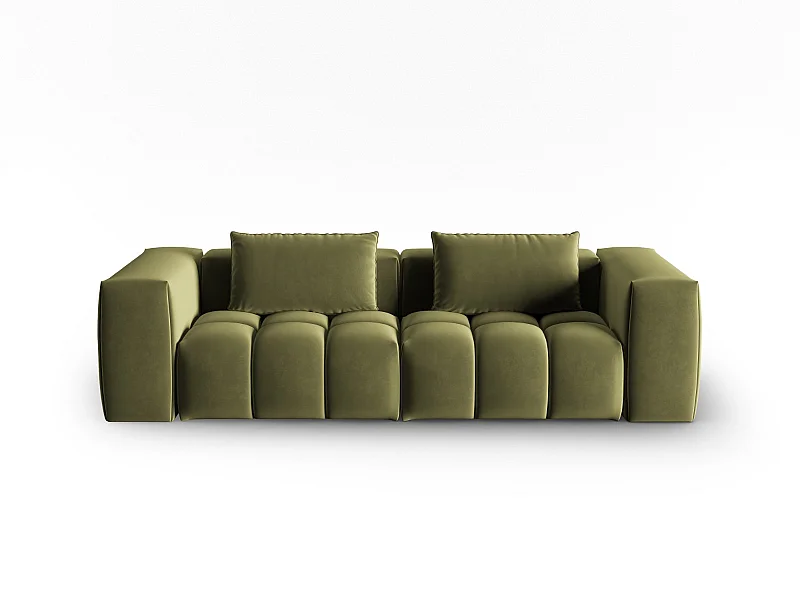 CXL by Christian Lacroix - Modulaire bank "Lorella" 3 zitplaatsen, Flueel, Lichtgroen - 230x85x70cm