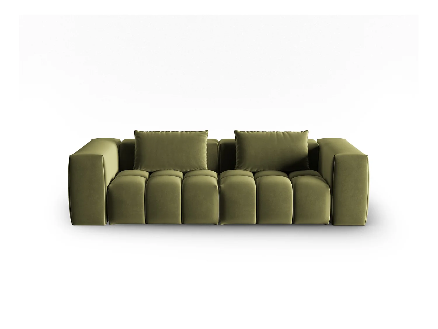 CXL by Christian Lacroix - Modulaire bank "Lorella" 3 zitplaatsen, Flueel, Lichtgroen - 230x85x70cm