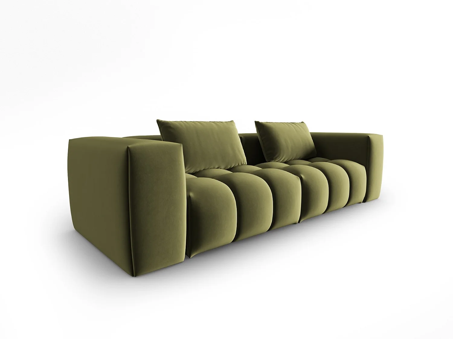 CXL by Christian Lacroix - Canapé modulable "Lorella" 3 places en velours vert clair - 230x85x70cm