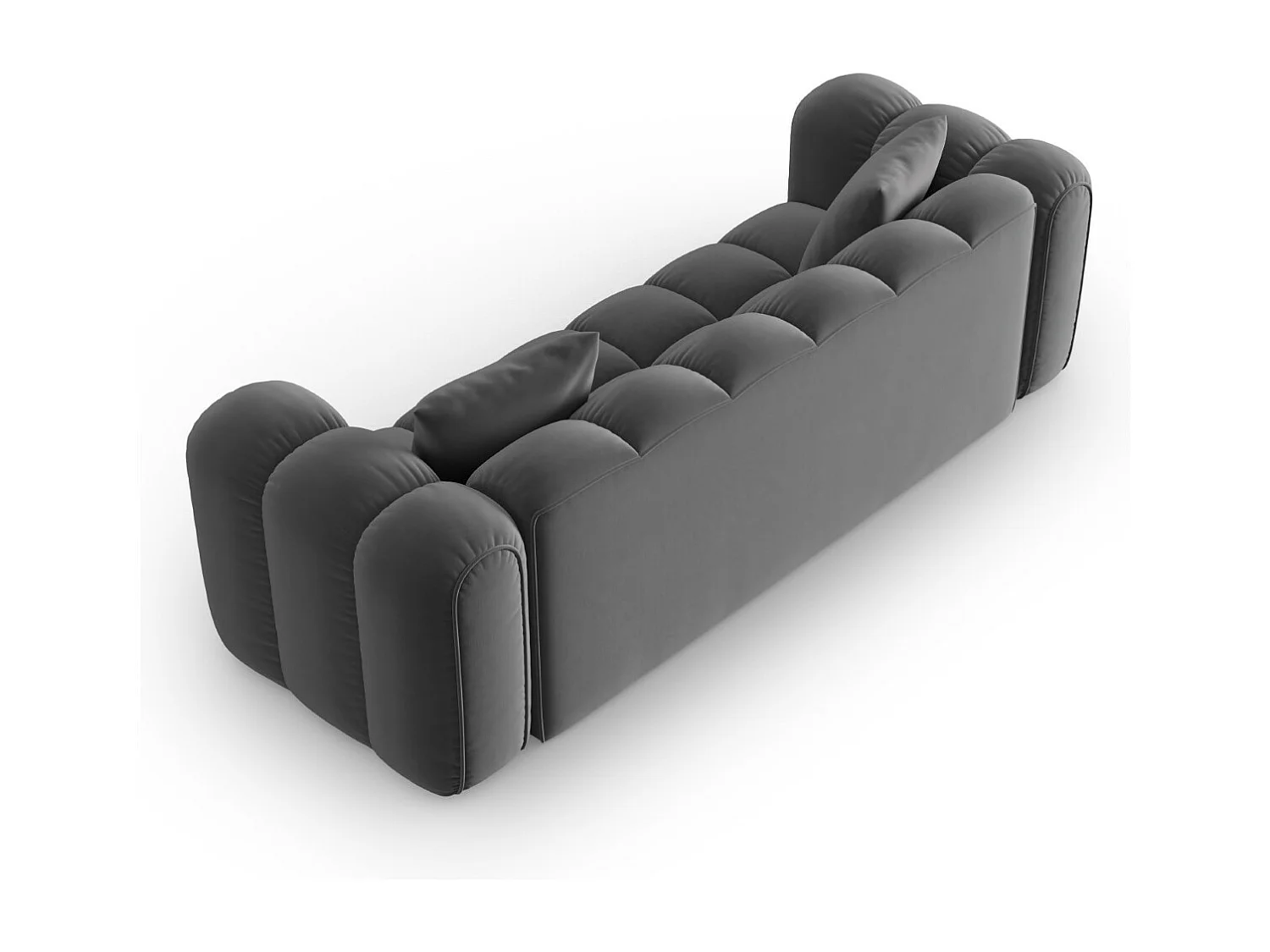 CXL by Christian Lacroix - Bank "Clotilde" 3 zitplaatsen, Flueel, Cement - 242x94x70cm