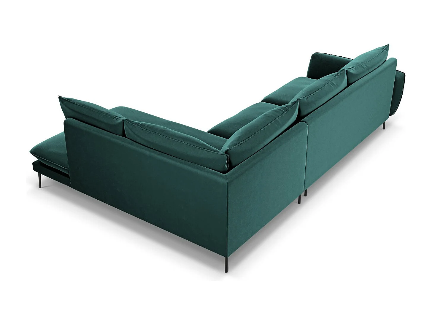 Cosmopolitan Design - Narożnik prawy, "Vienna" 6 miejsc welur, petrol - 275x185x95cm