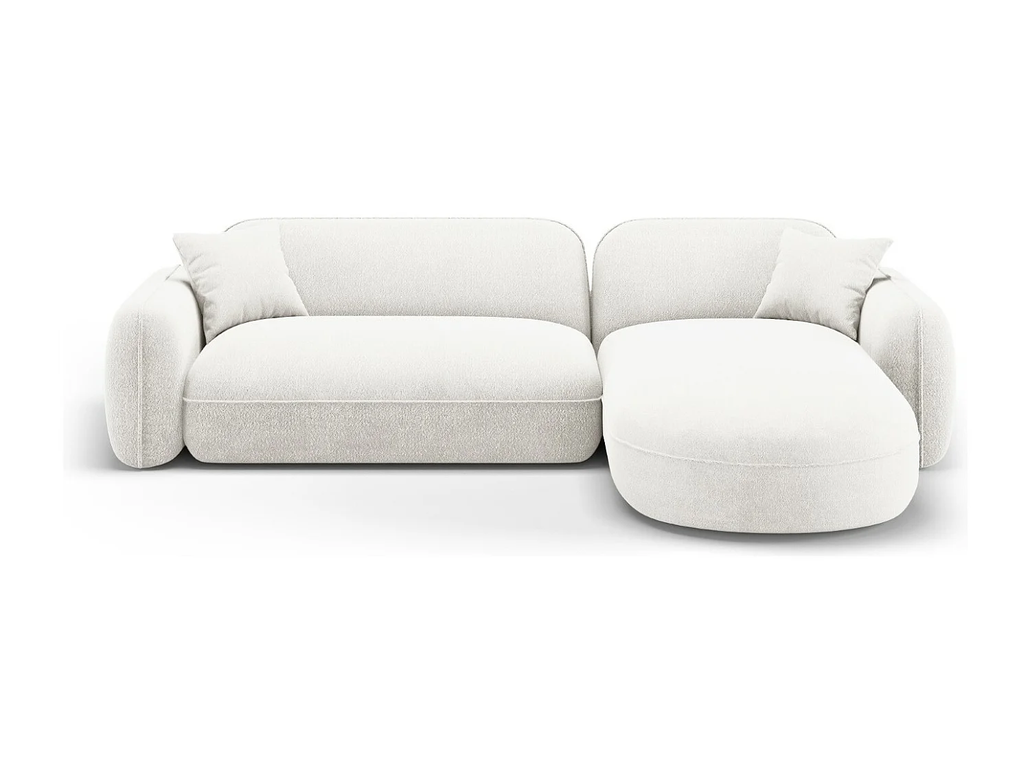 CXL by Christian Lacroix - 4-Sitzer modulares Ecksofa rechts "Lucien" Sitzer aus Samt elfenbein - 275x165x70cm