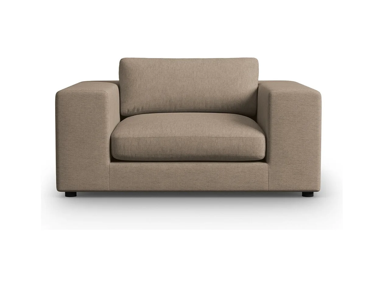 CXL by Christian Lacroix - Canapé "Tendance" 1,5 place en tissu structurel marron clair - 156x122x72cm