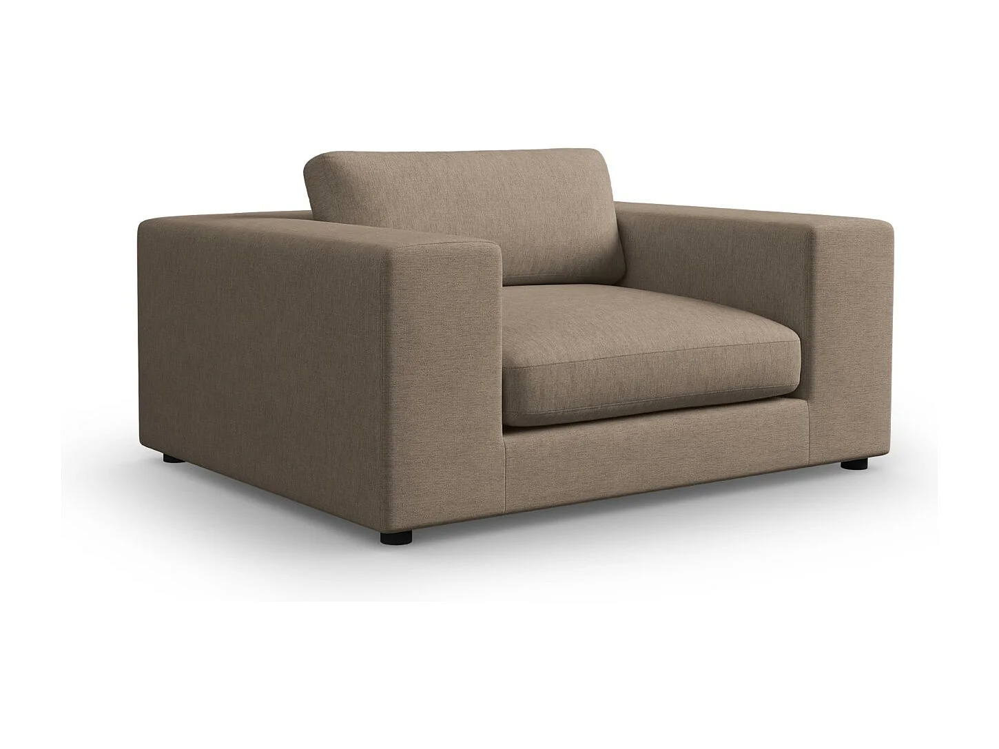 CXL by Christian Lacroix - Sofá "Tendance" 1,5 lugares em tecido estrutural castanho claro - 156x122x72cm