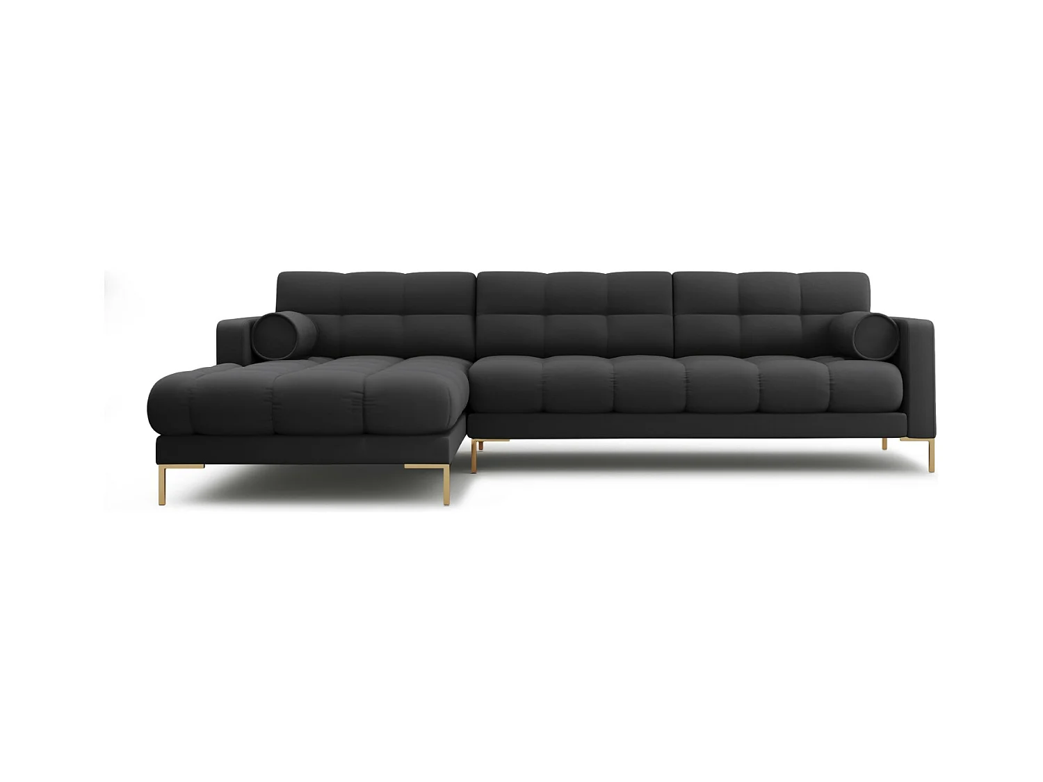 Cosmopolitan Design - Linker hoekbank "Bali" 5 zitplaatsen, Structurele stof, Donkergrijs - 293x185x75cm
