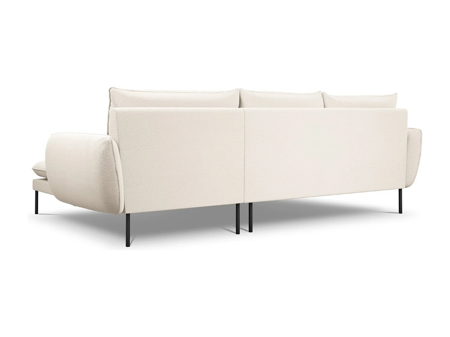 Cosmopolitan Design - Canapé d'angle droit "Vienna" 5 places en bouclé beige - 255x170x95cm