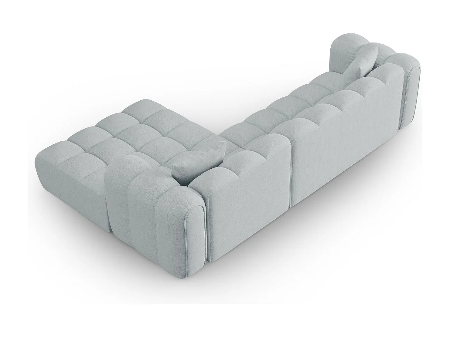 CXL by Christian Lacroix - Canapé d'angle droit modulable "Clotilde" 4 places en tissu structurel gris clair - 306x190x70cm