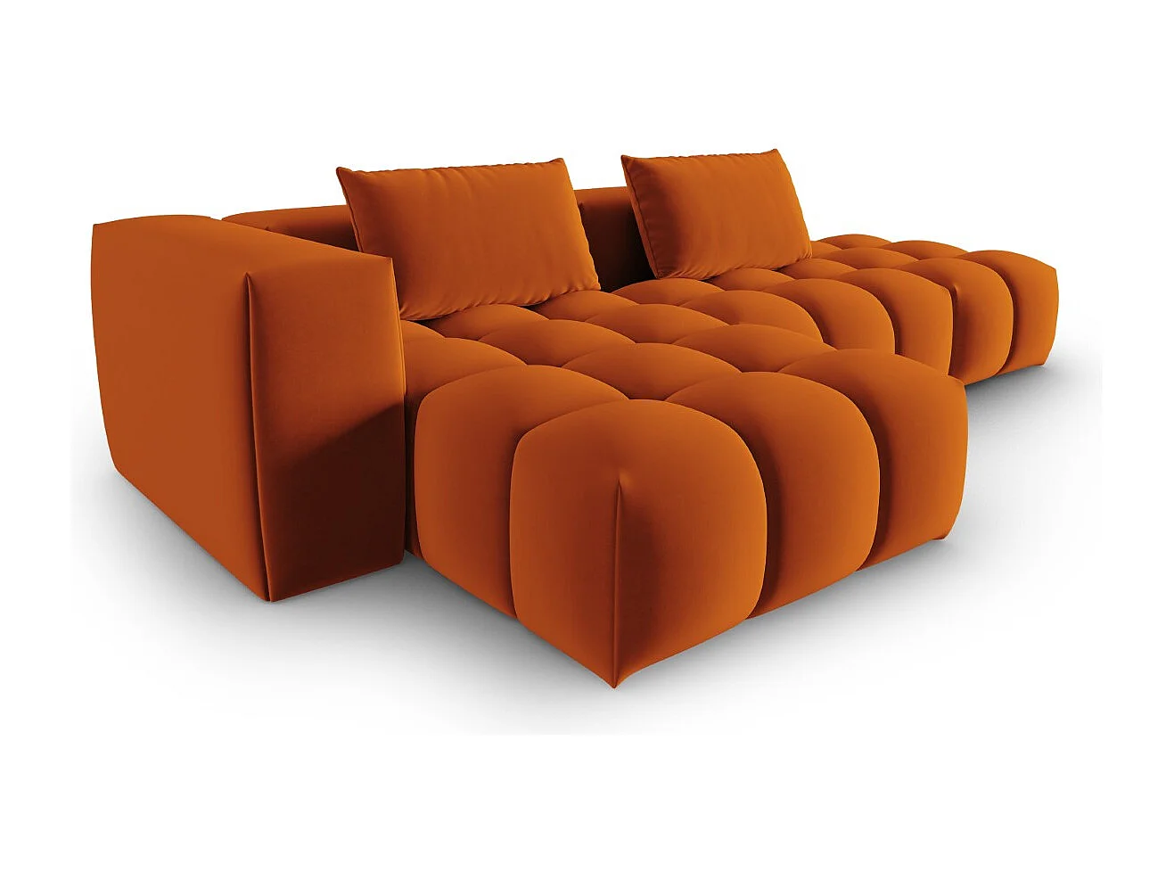 CXL by Christian Lacroix - 4-Sitzer modulares Ecksofa links "Lorella" Sitzer aus Samt terrakotta - 265x145x70cm