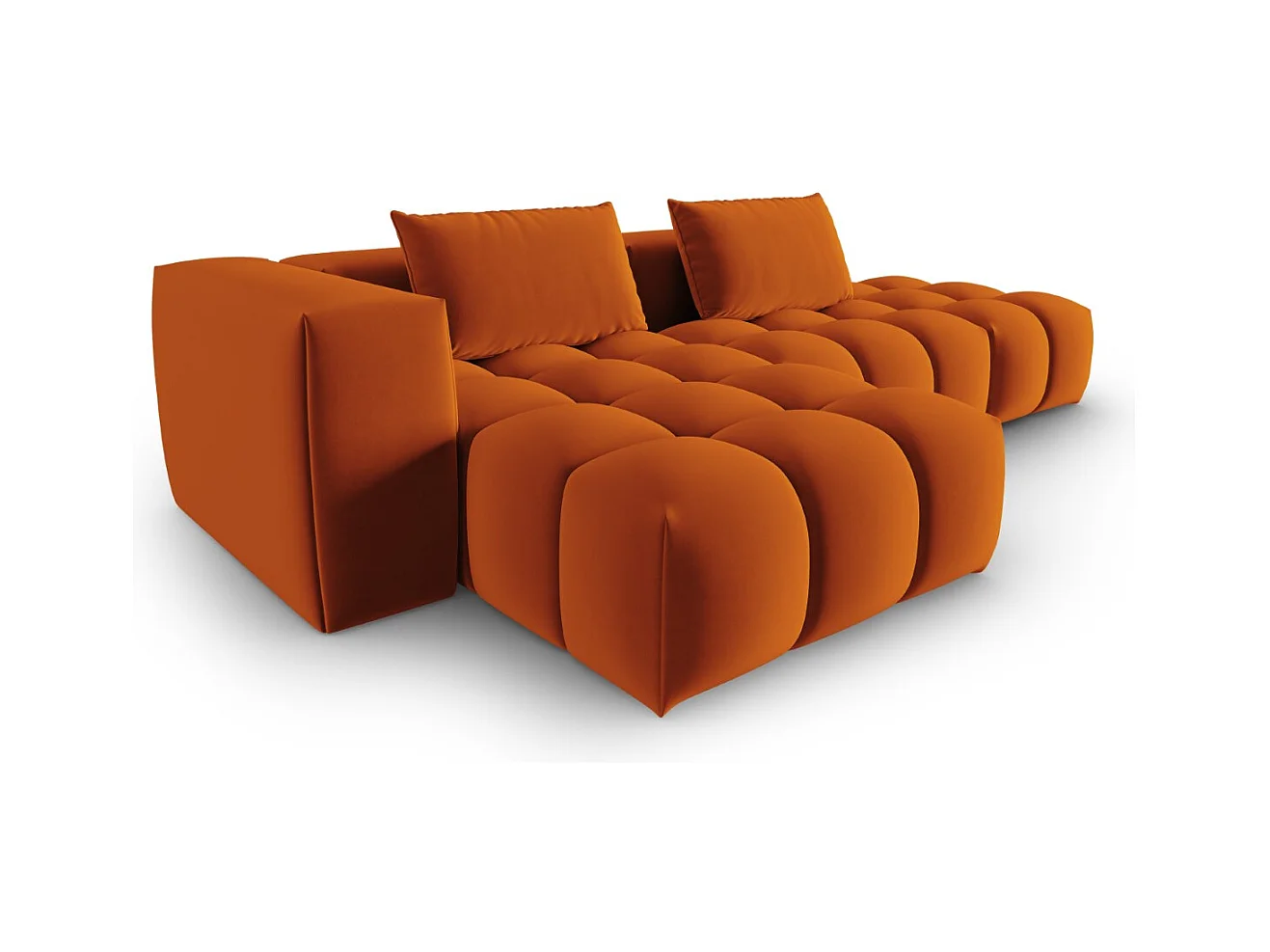 CXL by Christian Lacroix - Divano angolare modulare sinistro "Lorella" 4 posti in velluto terracotta - 265x145x70cm