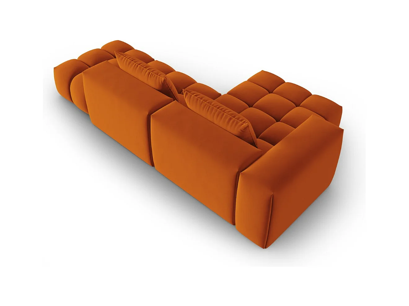 CXL by Christian Lacroix - Divano angolare modulare sinistro "Lorella" 4 posti in velluto terracotta - 265x145x70cm