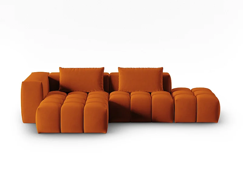 CXL by Christian Lacroix - Sofá modular de canto esquerdo "Lorella" 4 lugares em veludo terracota - 265x145x70cm