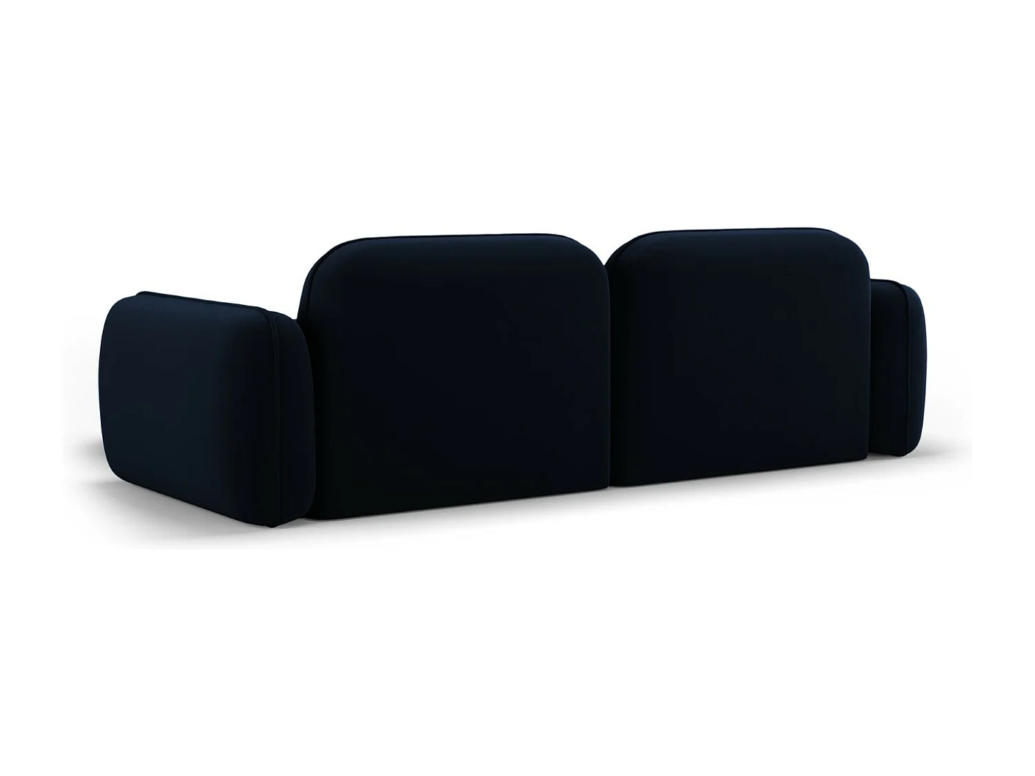 CXL by Christian Lacroix - Canapé d'angle droit modulable "Lucien" 3 places en velours bleu roi - 230x165x70cm