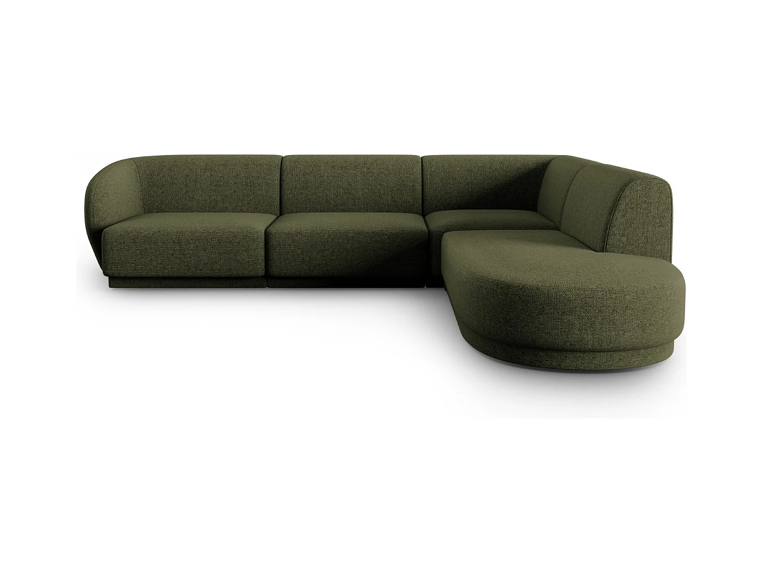 CXL by Christian Lacroix - Rechter hoekbank "Lionel" 5 zitplaatsen, Chenille, Heide Groen - 265x232x74cm