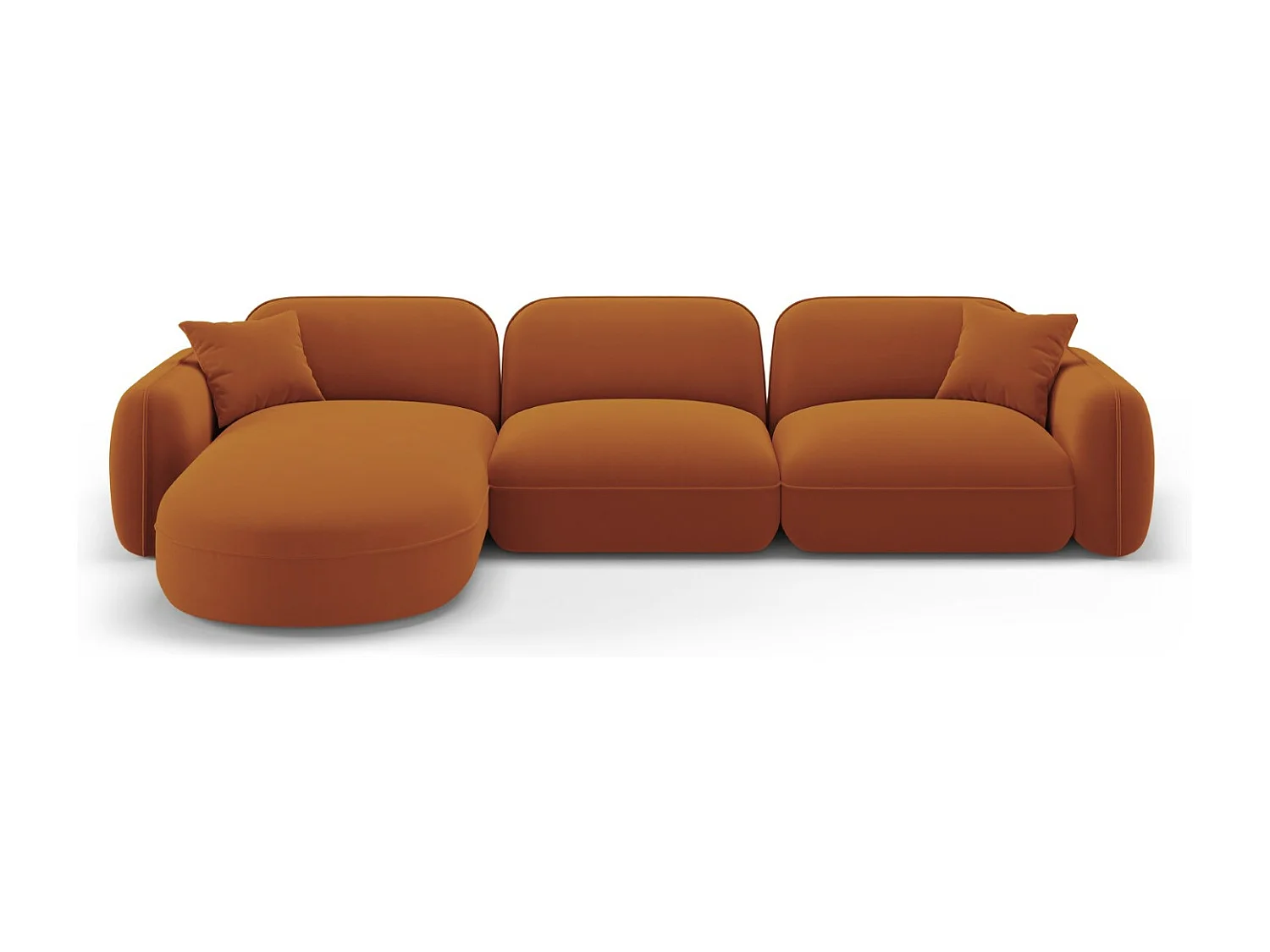 CXL by Christian Lacroix - Sofá esquinero modular izquierdo "Lucien" 4 plazas de terciopelo terracota - 320x165x70cm