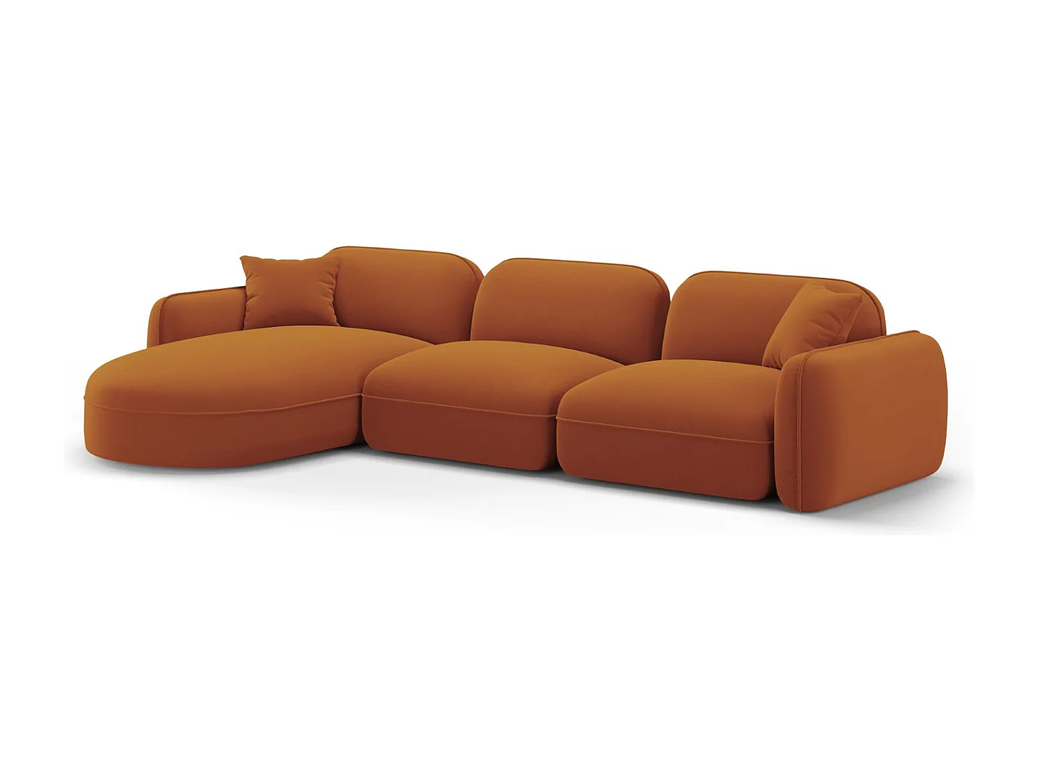 CXL by Christian Lacroix - Sofá esquinero modular izquierdo "Lucien" 4 plazas de terciopelo terracota - 320x165x70cm