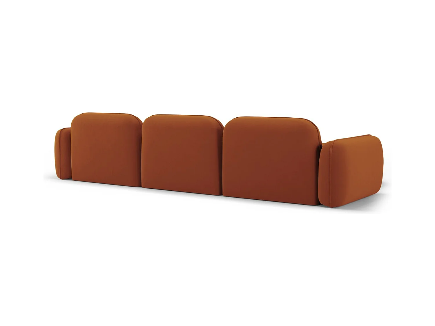 CXL by Christian Lacroix - Canapé d'angle gauche modulable "Lucien" 4 places en velours terracotta - 320x165x70cm