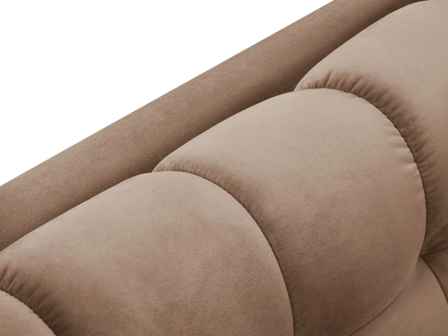 Cosmopolitan Design - Canapé d'angle gauche "Bali" 5 places en velours beige - 293x185x75cm