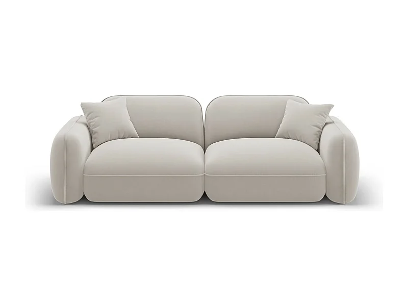 CXL by Christian Lacroix - Canapé modulable "Lucien" 3 places en velours beige clair - 230x90x70cm