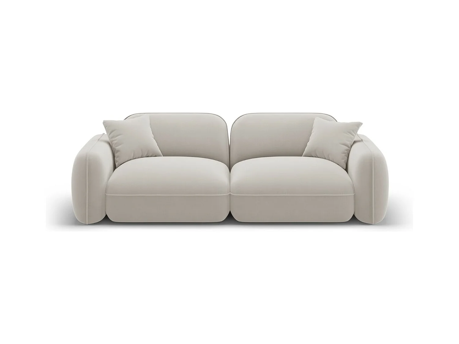 CXL by Christian Lacroix - Canapé modulable "Lucien" 3 places en velours beige clair - 230x90x70cm