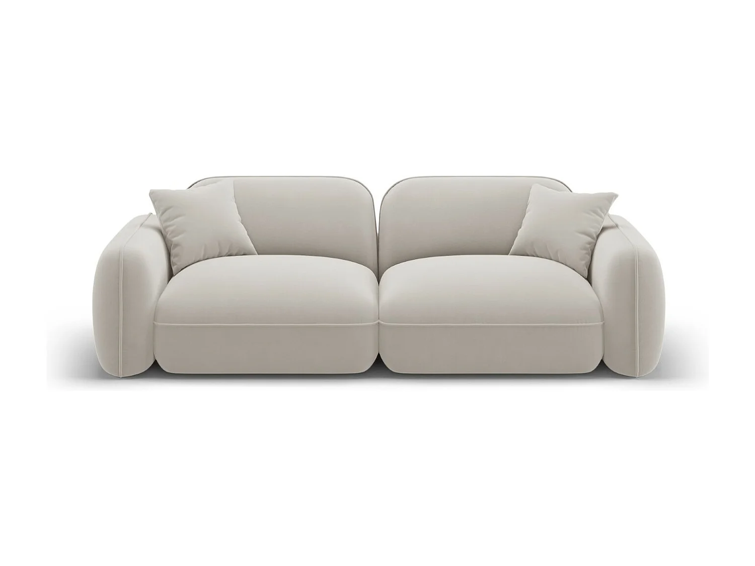 CXL by Christian Lacroix - Canapé modulable "Lucien" 3 places en velours beige clair - 230x90x70cm