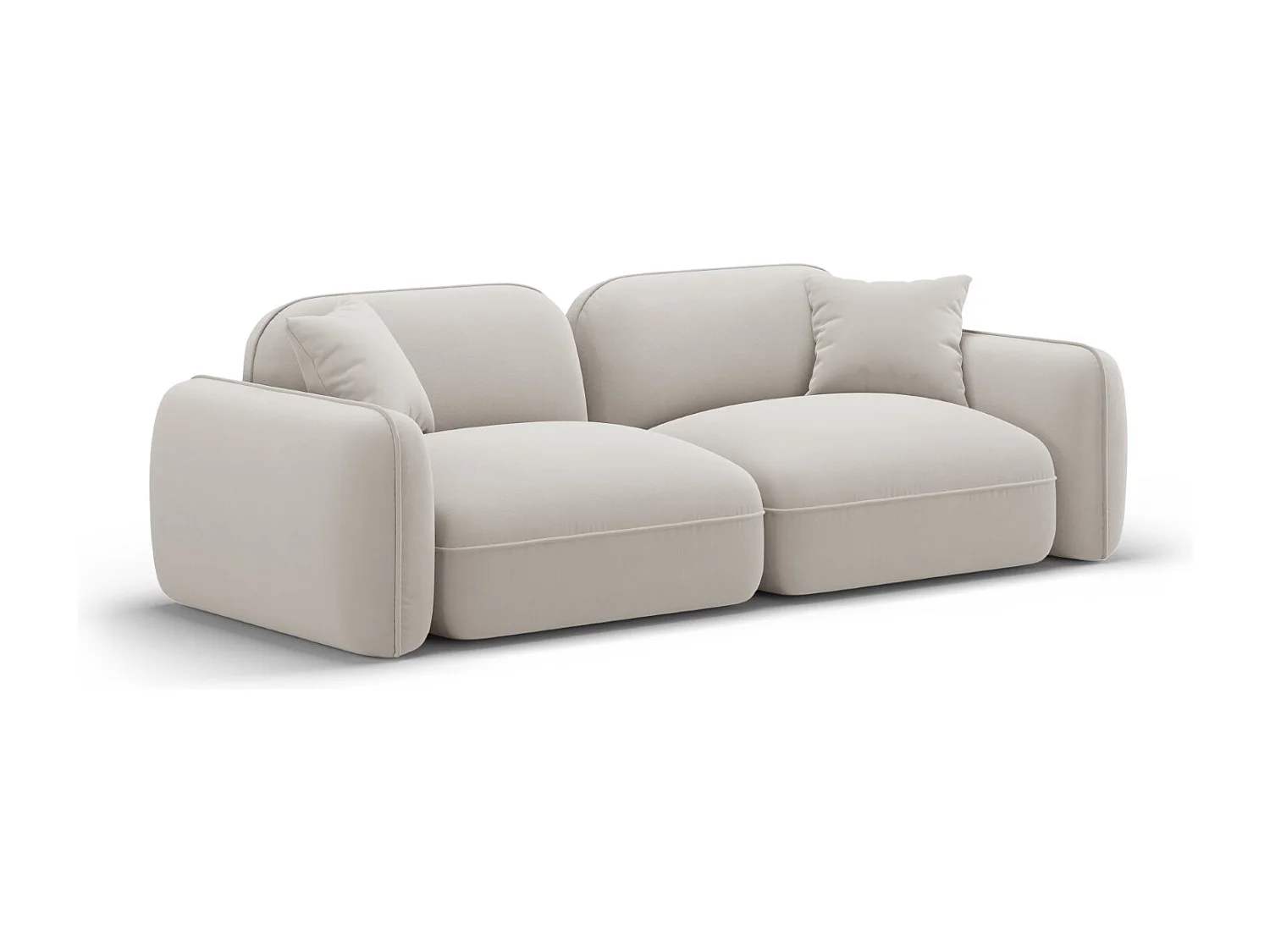 CXL by Christian Lacroix - Canapé modulable "Lucien" 3 places en velours beige clair - 230x90x70cm