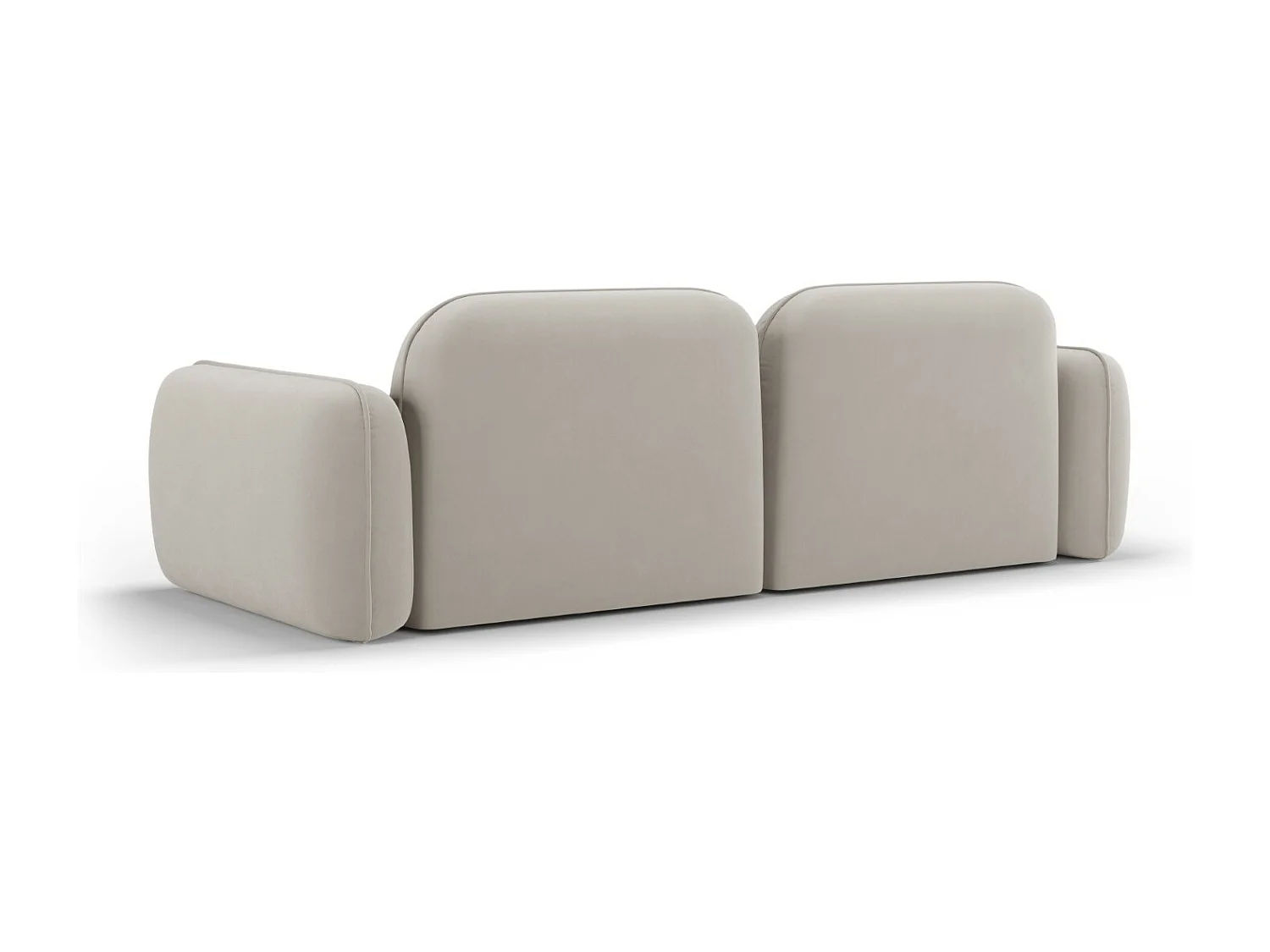 CXL by Christian Lacroix - Canapé modulable "Lucien" 3 places en velours beige clair - 230x90x70cm