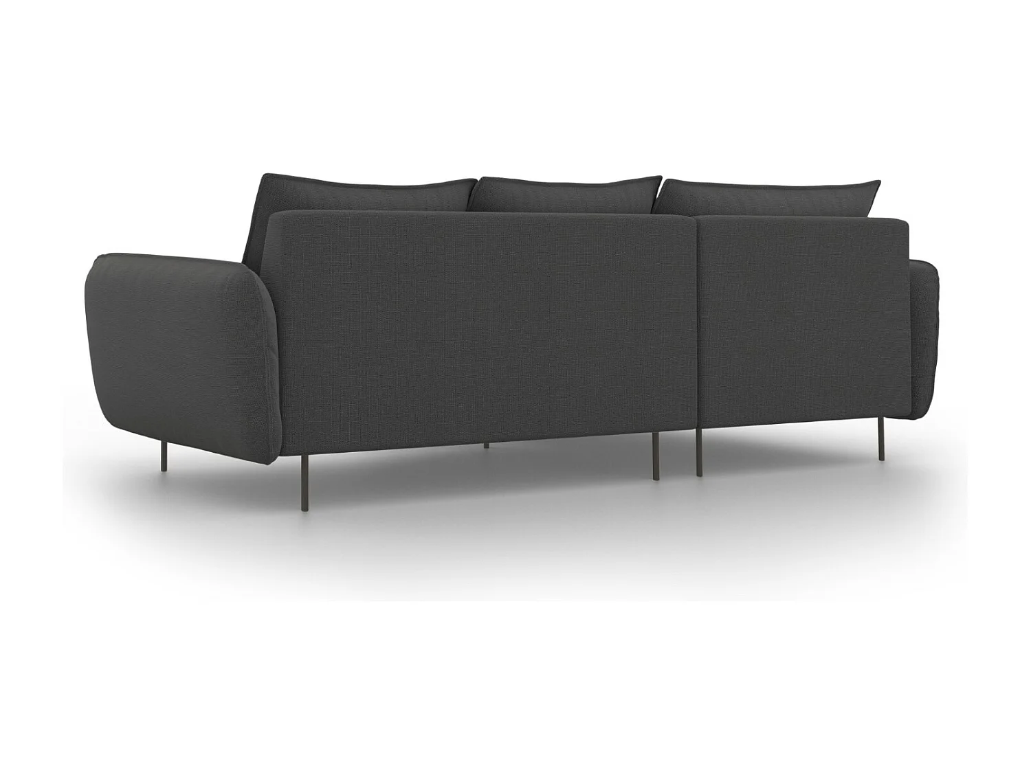 Cosmopolitan Design - Canapé d'angle gauche "Vienna" 5 places en tissu structurel gris foncé - 255x170x95cm