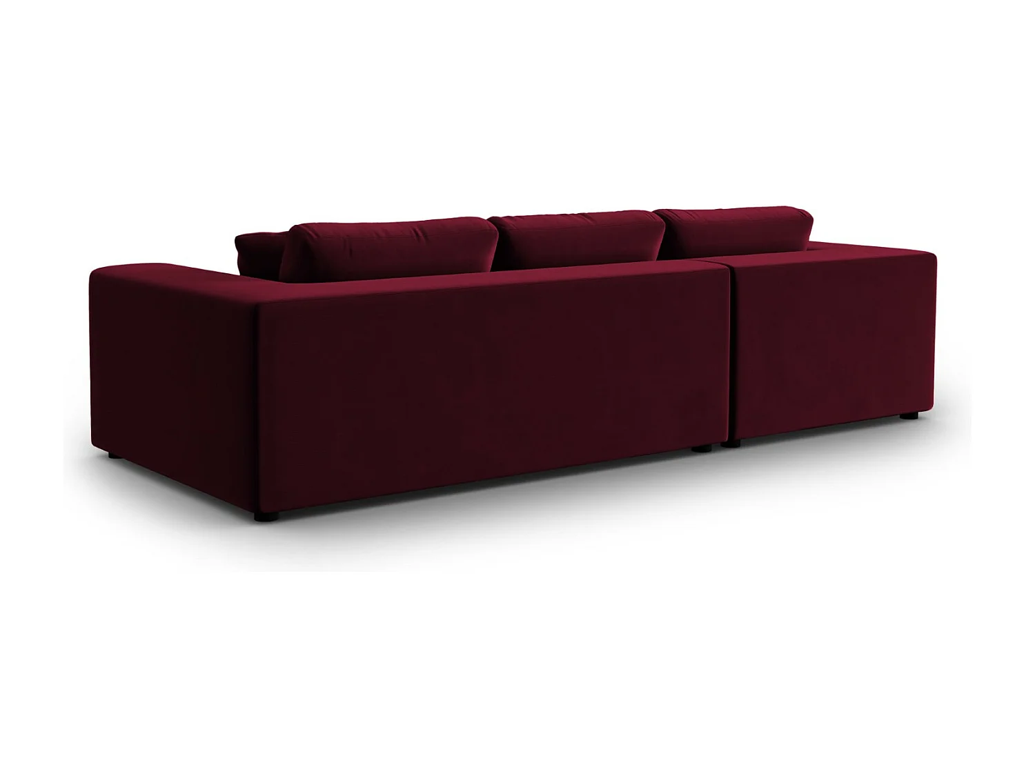 CXL by Christian Lacroix - Divano angolare sinistro "Tendance" 5 posti in velluto rosso - 282x174x72cm