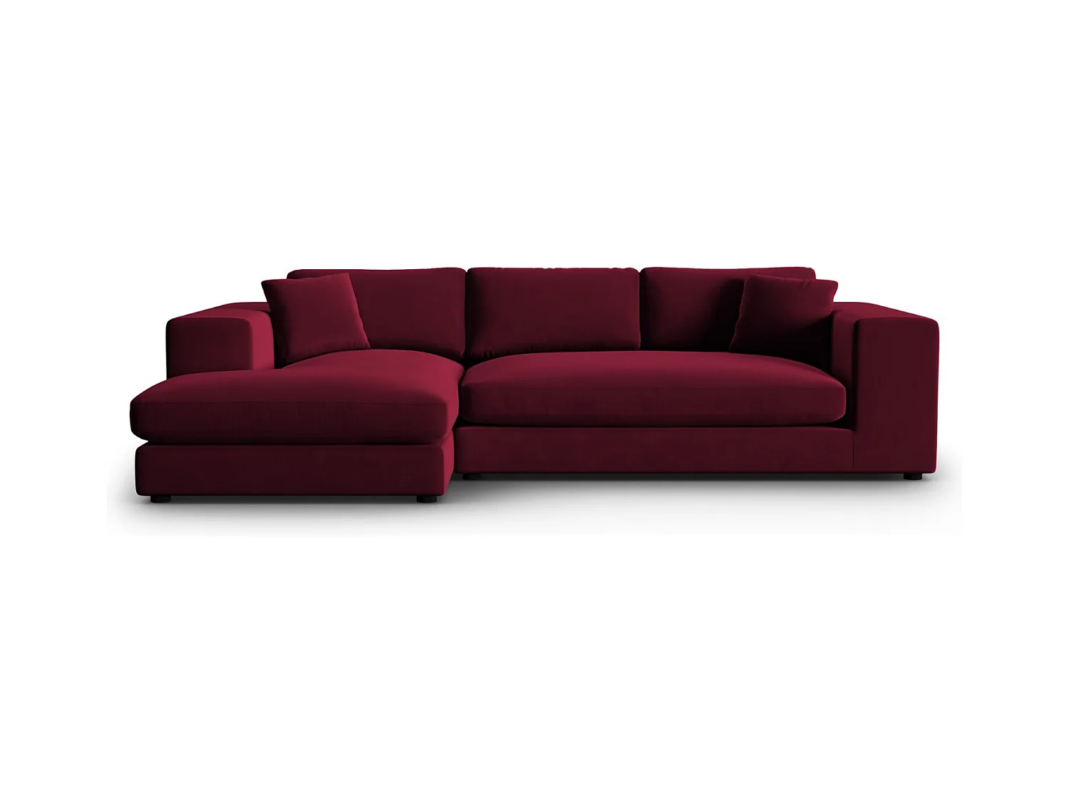CXL by Christian Lacroix - Linker hoekbank "Tendance" 5 zitplaatsen, Flueel, Rood - 282x174x72cm