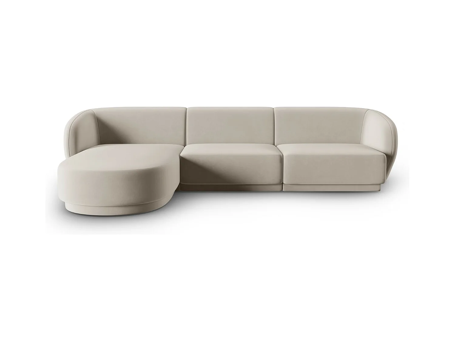 CXL by Christian Lacroix - Modulaire hoekbank links "Lionel" 4 zitplaatsen, Flueel, Beige - 266x155x74cm