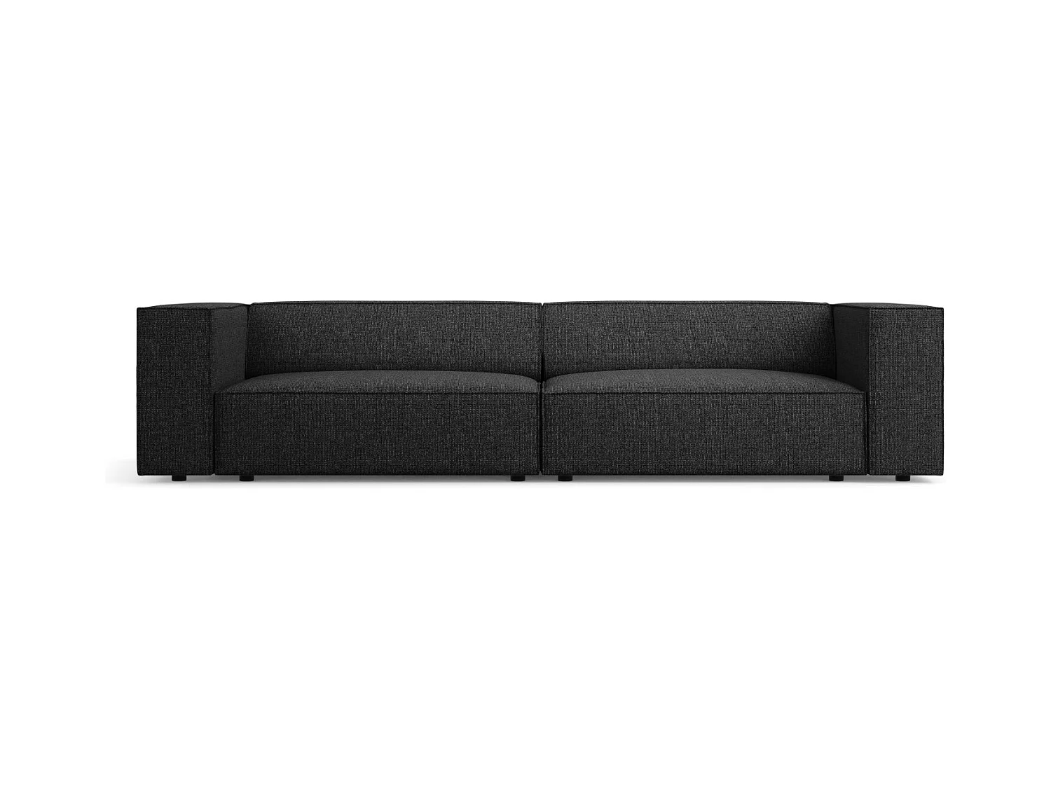 Cosmopolitan Design - Canapé "Arendal" 4 places en chenille noir - 244x102x70cm