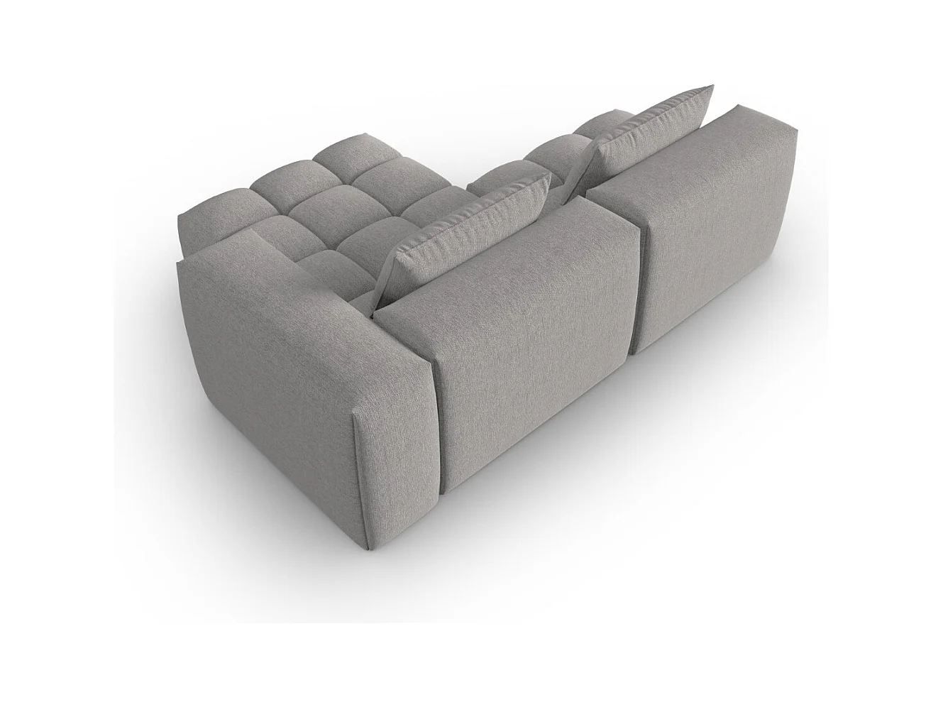 CXL by Christian Lacroix - Canapé d'angle droit modulable "Lorella" 3 places en tissu structurel beige foncé - 205x145x70cm
