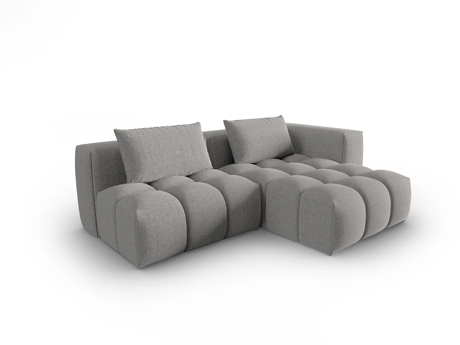 CXL by Christian Lacroix - Modulaire hoekbank rechts "Lorella" 3 zitplaatsen, Structurele stof, Donkerbeige - 205x145x70cm