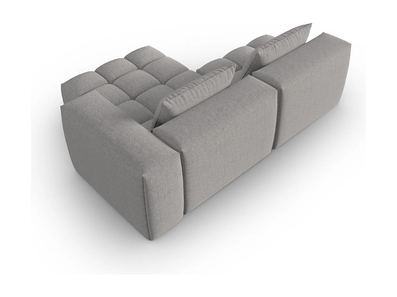 CXL by Christian Lacroix - Modulaire hoekbank rechts "Lorella" 3 zitplaatsen, Structurele stof, Donkerbeige - 205x145x70cm