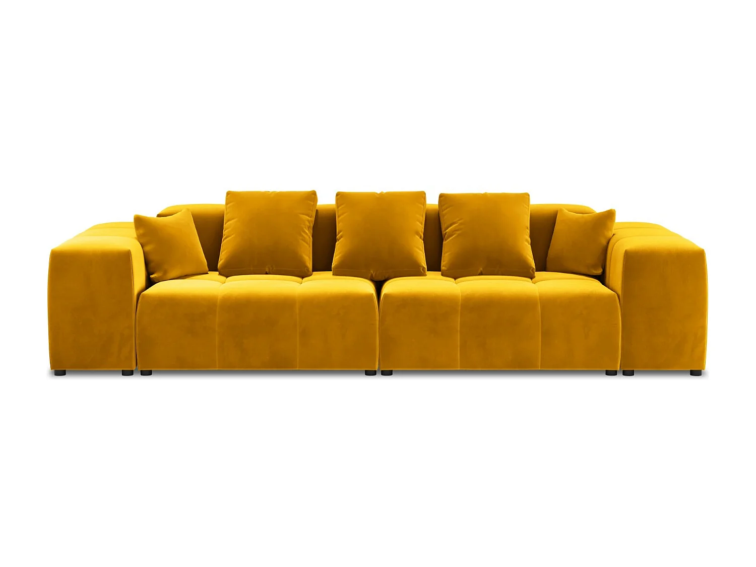 Cosmopolitan Design - Sofá modular "Rome" 3 lugares em veludo amarelo - 320x120x75cm