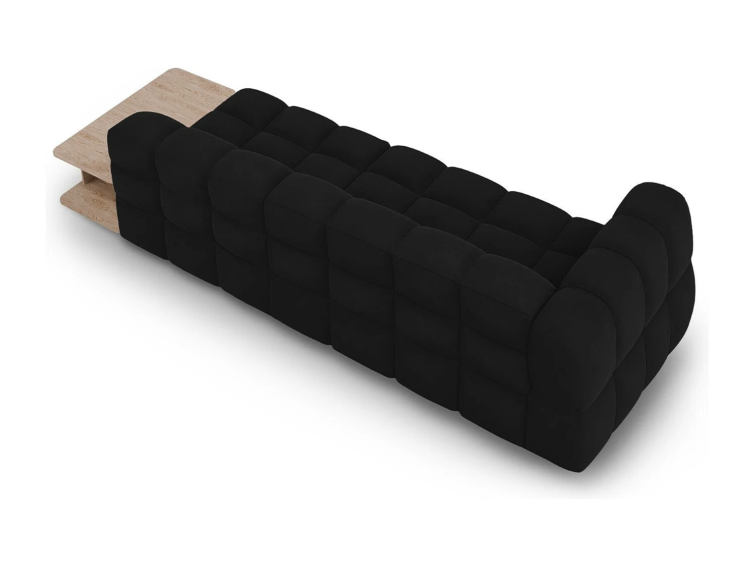 Cosmopolitan Design - Sofa modułowa bok prawy, "Sky" 4 miejsca welur, czarny - 297x102x75cm