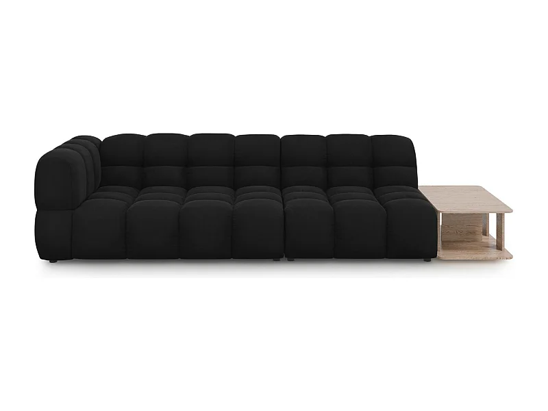 Cosmopolitan Design - 4-Sitzer modulares Sofa rechts "Sky" aus Samt schwarz - 297x102x75cm