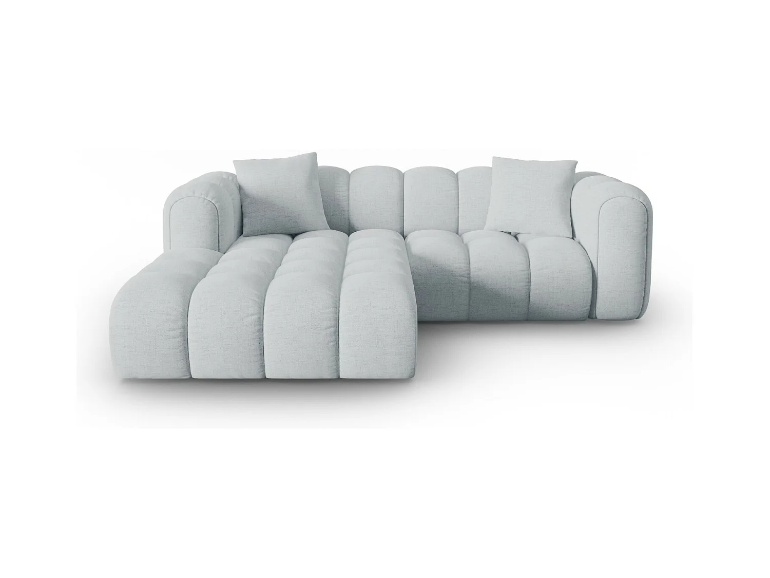 CXL by Christian Lacroix - Sofá modular de canto esquerdo "Clotilde" 3 lugares em tecido estrutural cinza claro - 187x190x70cm
