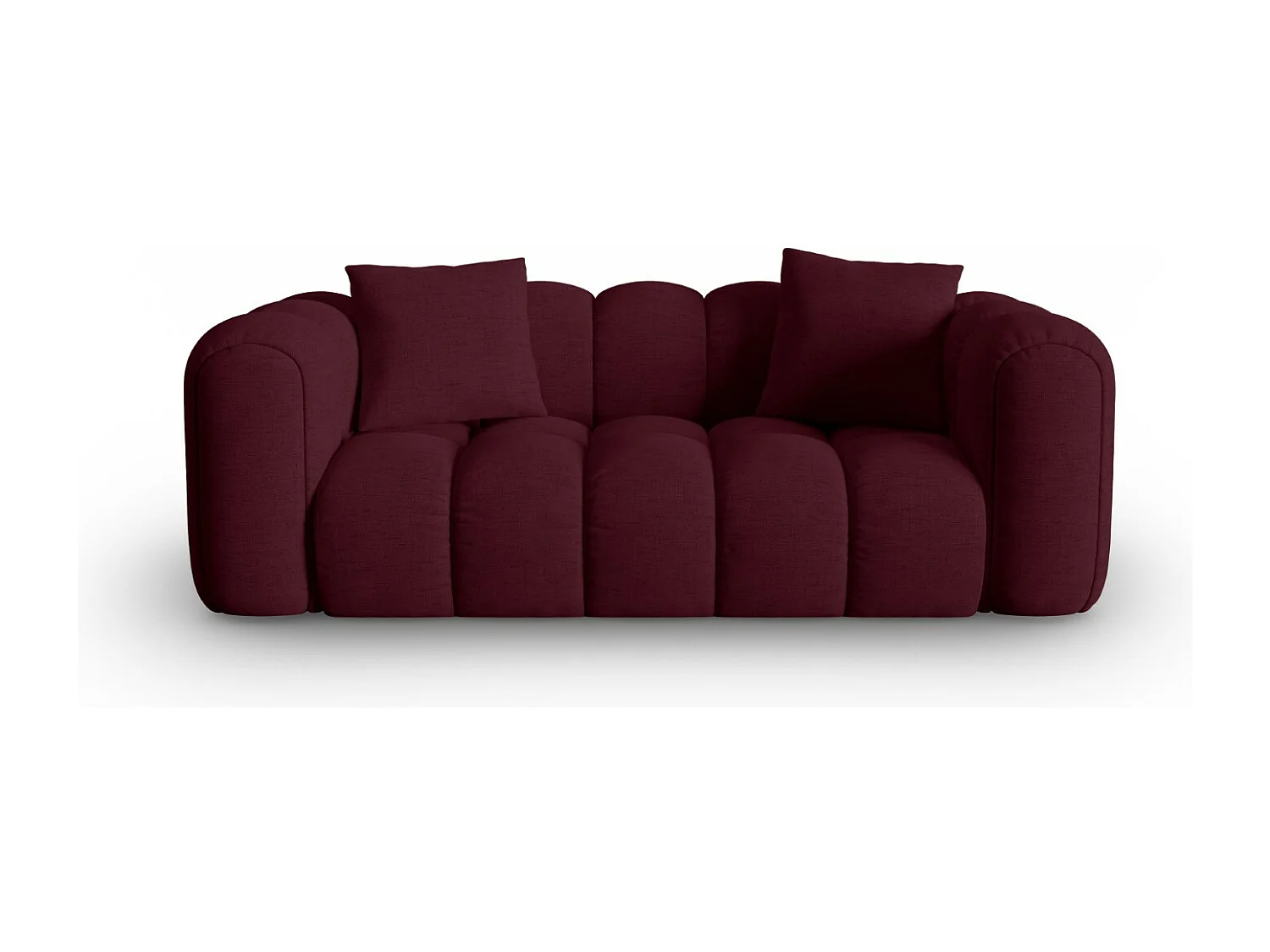 CXL by Christian Lacroix - Canapé "Clotilde" 2 places en tissu structurel bordeaux - 208x94x70cm