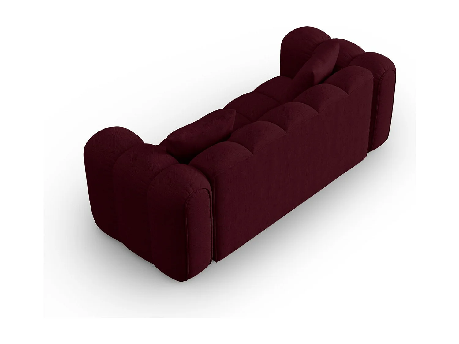 CXL by Christian Lacroix - Canapé "Clotilde" 2 places en tissu structurel bordeaux - 208x94x70cm