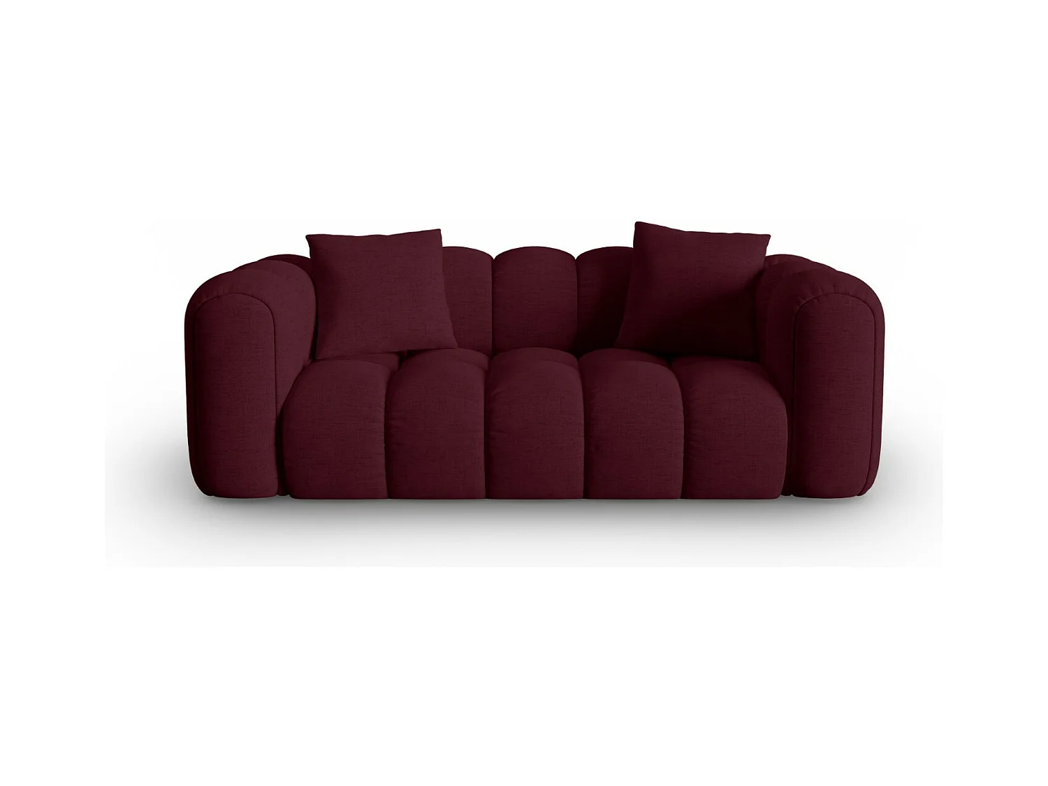 CXL by Christian Lacroix - Canapé "Clotilde" 2 places en tissu structurel bordeaux - 208x94x70cm