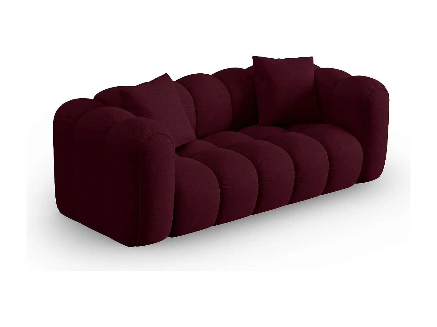 CXL by Christian Lacroix - Canapé "Clotilde" 2 places en tissu structurel bordeaux - 208x94x70cm