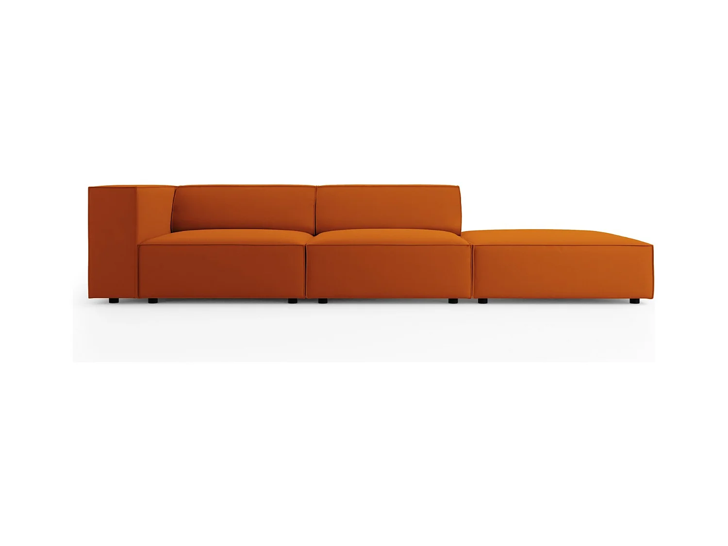 Cosmopolitan Design - Canapé droit "Arendal" 4 places en velours terracotta - 262x102x70cm